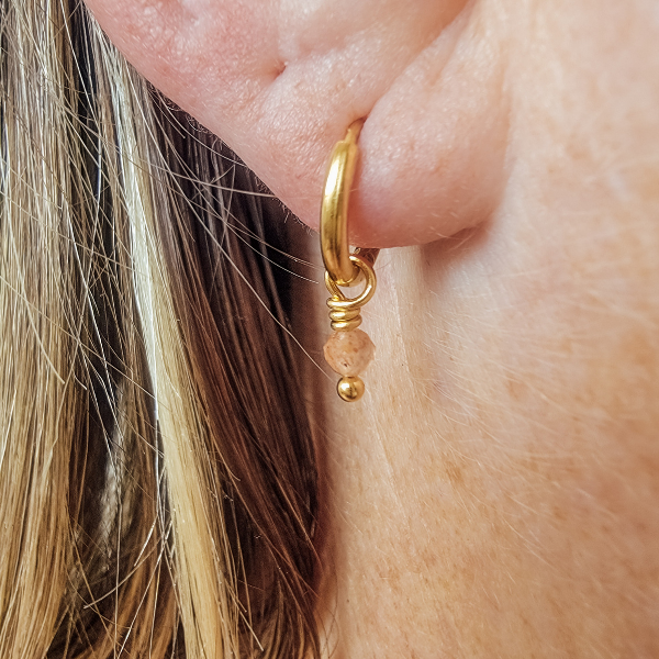 Sunstone Hoop Earrings