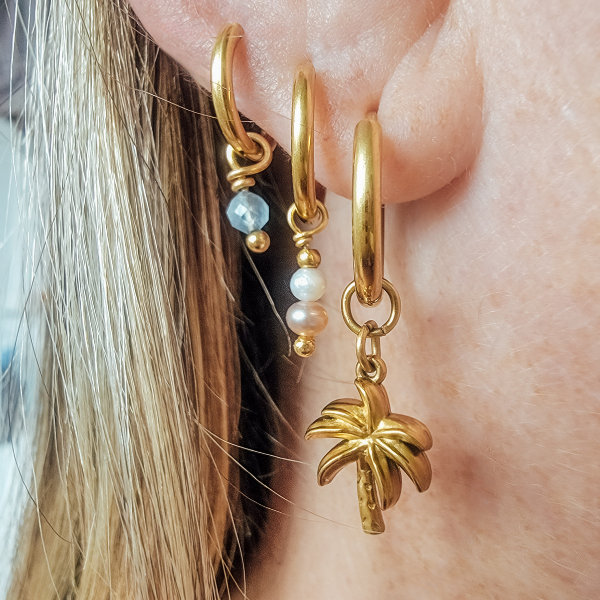 Aquamarine Hoop Earrings