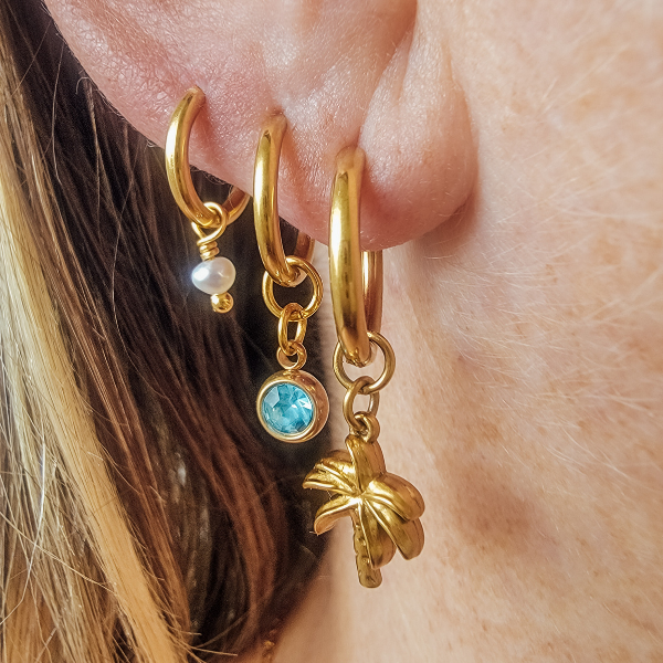 Tiny White Pearl Hoop Earrings