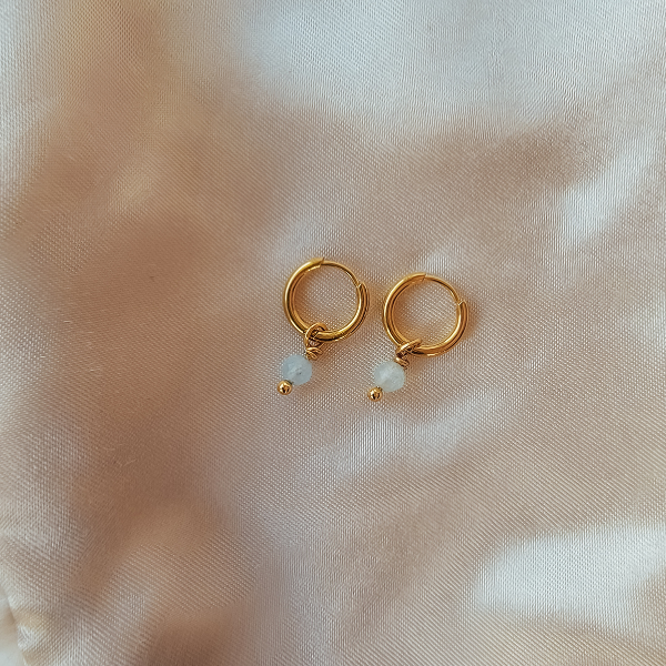Aquamarine Hoop Earrings