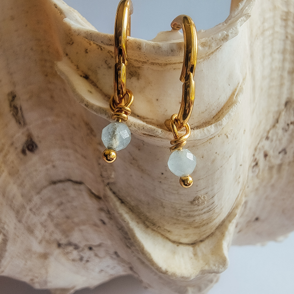Aquamarine Hoop Earrings