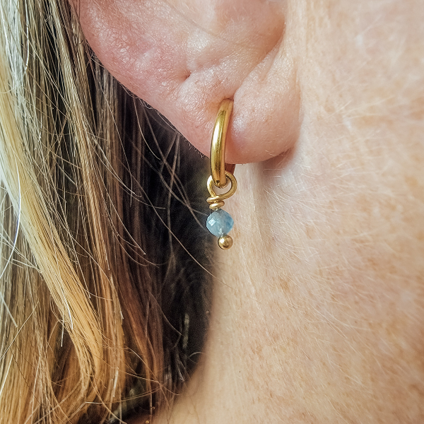 Aquamarine Hoop Earrings