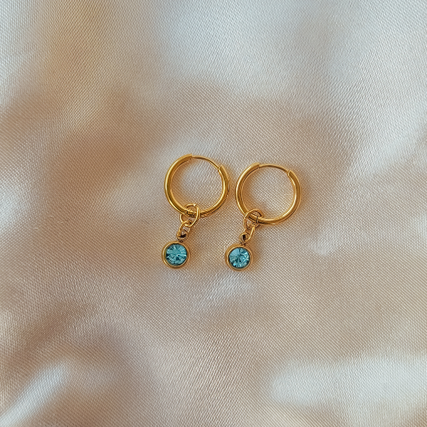 Sparkling Blue Hoop Earrings