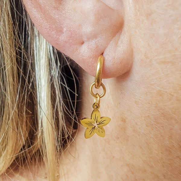 Hibiscus Hoop Earrings