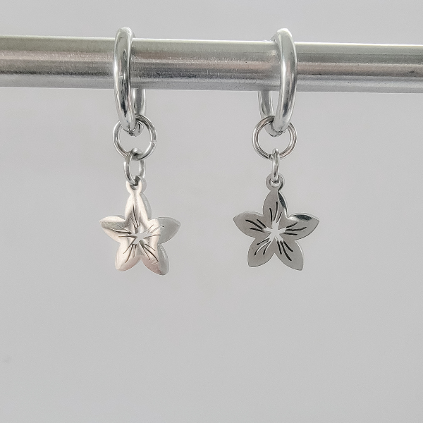 Hibiscus Hoop Earrings