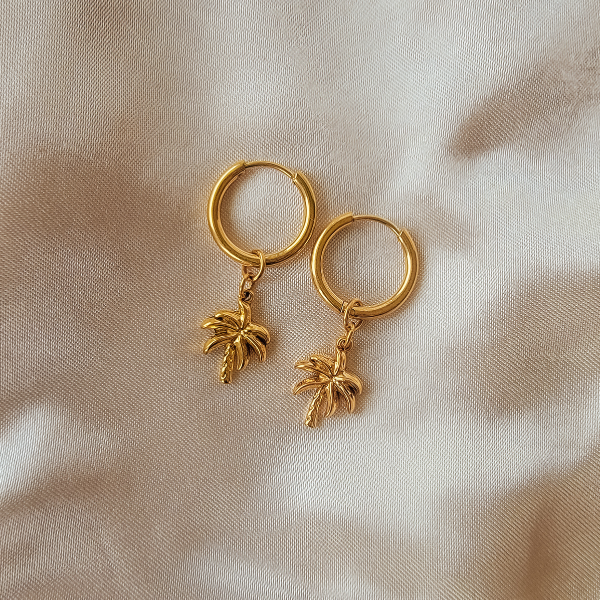 Palm Tree Hoop Earrings