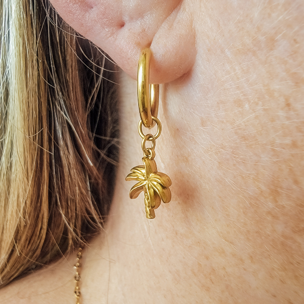 Palm Tree Hoop Earrings