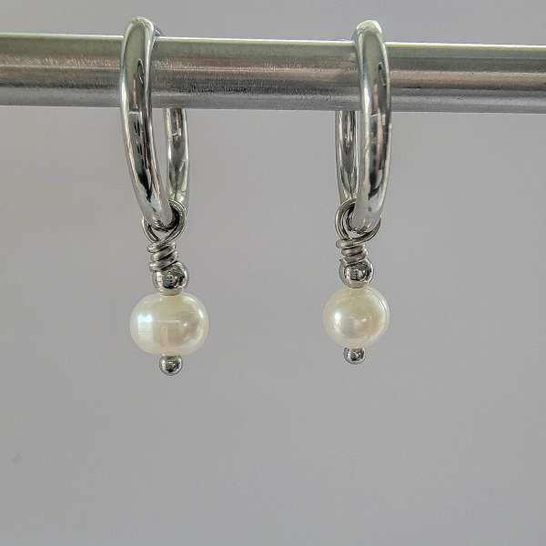 Pearl Hoop Earrings