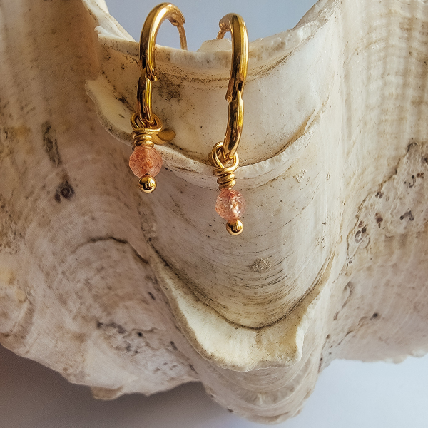 Sunstone Hoop Earrings