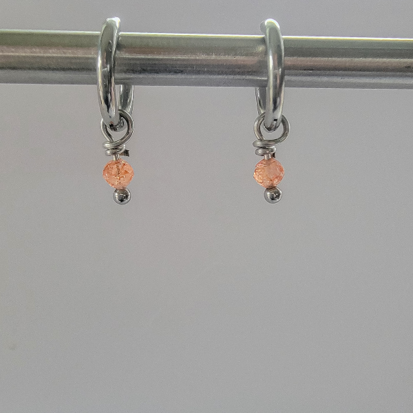 Sunstone Hoop Earrings